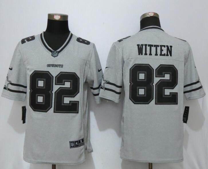 2017 Nike Dallas Cowboys 82 Witten Nike Gridiron Gray II Limited Jersey